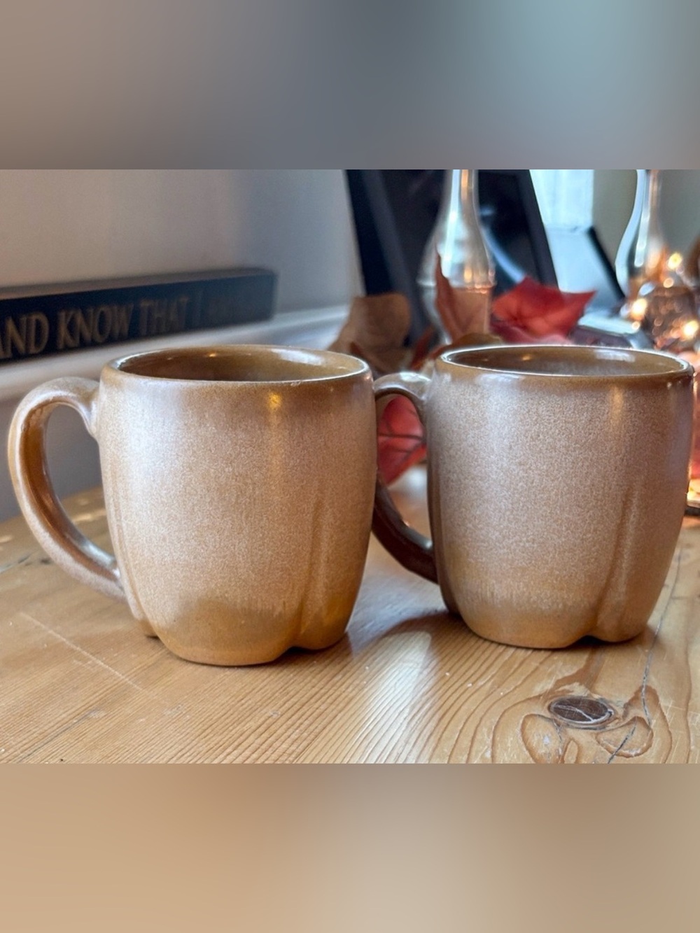 CG Frankoma Plainsman Brown Ceramic Mugs Vintage MCM EUC